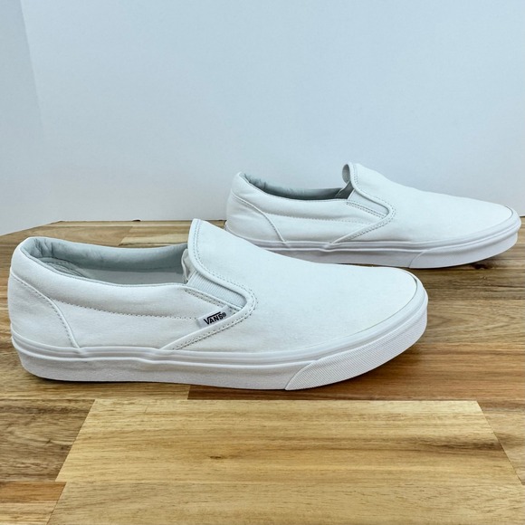 Vans Classic‎ Slip On Sneakers Canvas White Casual Skate Shoes Men's 13 - Picture 6 of 8